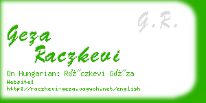 geza raczkevi business card